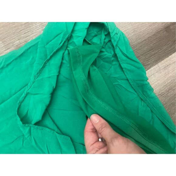 JODIFL Green Embroidered Pink Floral Sun Dress Size Medium - Picture 6 of 8